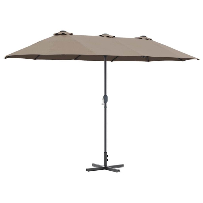 vidaXL Ομπρέλα Κήπου Taupe 370 x 197 x 239 εκ.