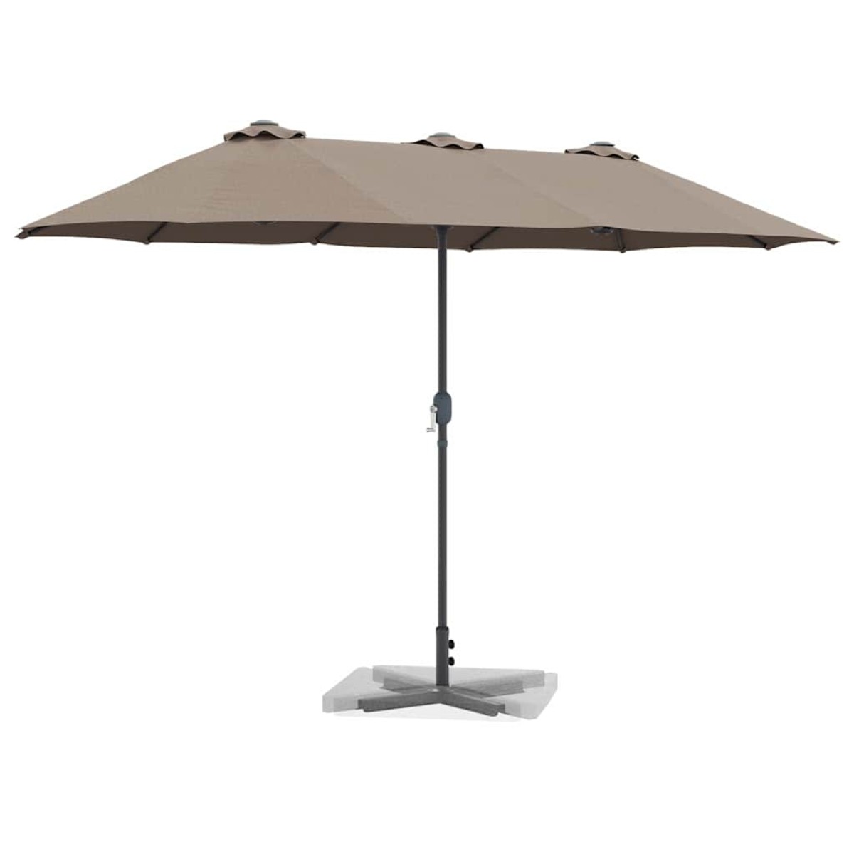 vidaXL Ομπρέλα Κήπου Taupe 370 x 197 x 239 εκ.