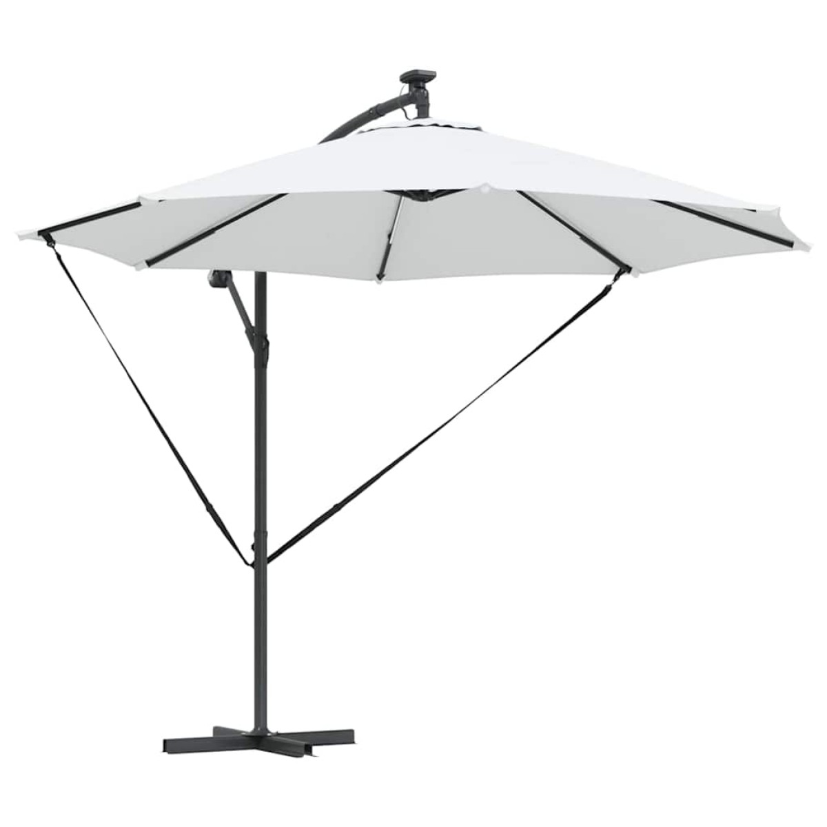 vidaXL Ομπρέλα ηλίου με φώτα λωρίδας LED Άμμος 294 x 294 x 248 cm