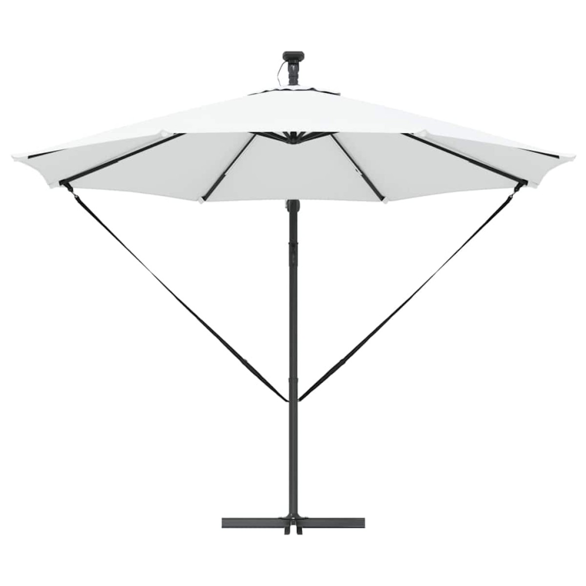 vidaXL Ομπρέλα ηλίου με φώτα λωρίδας LED Άμμος 294 x 294 x 248 cm