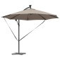 vidaXL Ομπρέλα ηλίου με φώτα λωρίδας LED Taupe 294 x 294 x 248 cm