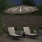 vidaXL Ομπρέλα ηλίου με φώτα λωρίδας LED Taupe 294 x 294 x 248 cm