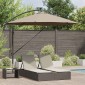 vidaXL Ομπρέλα ηλίου με φώτα λωρίδας LED Taupe 294 x 294 x 248 cm