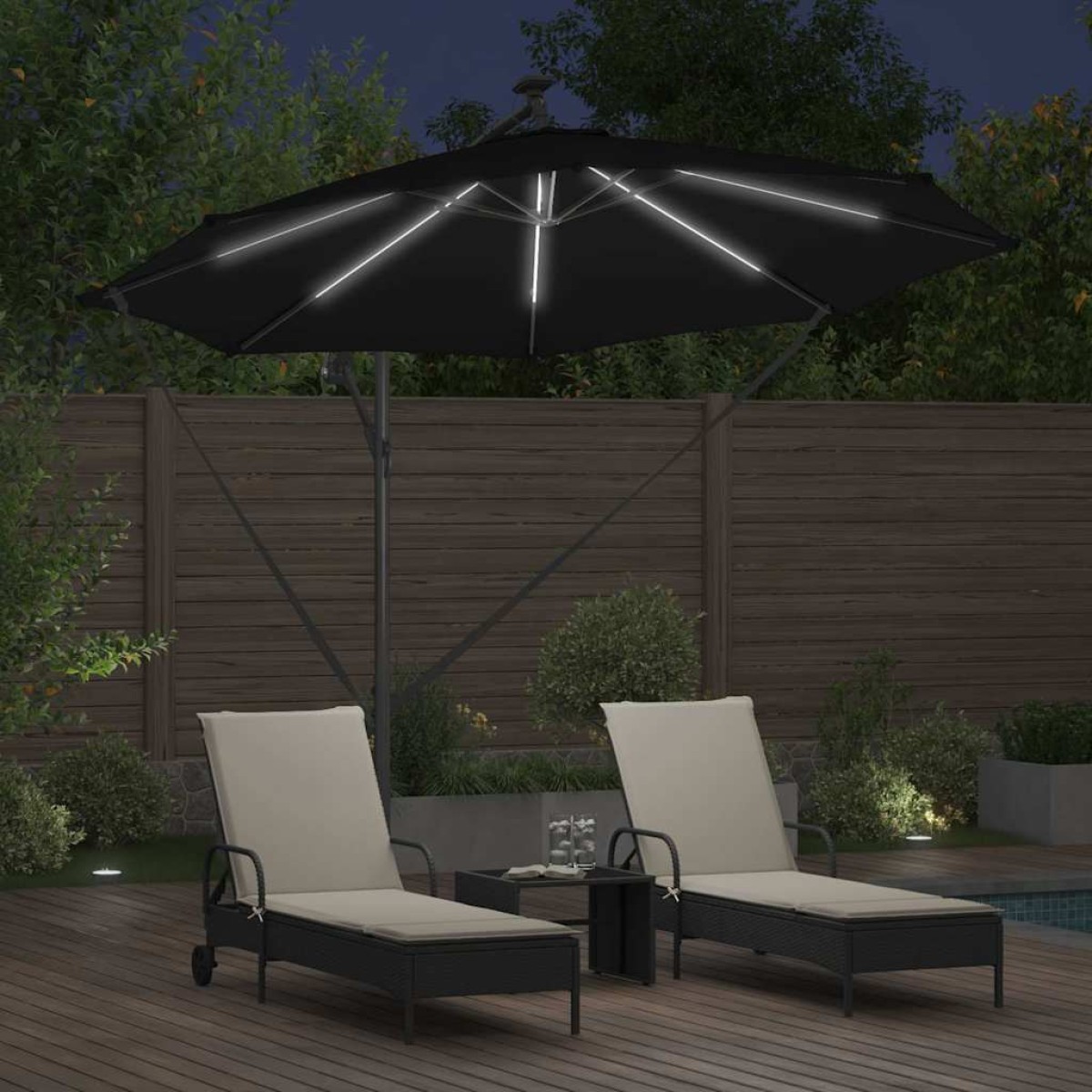 vidaXL Ομπρέλα ηλίου 294 x 294 x 248 cm Πολυεστέρας και Αλουμίνιο
