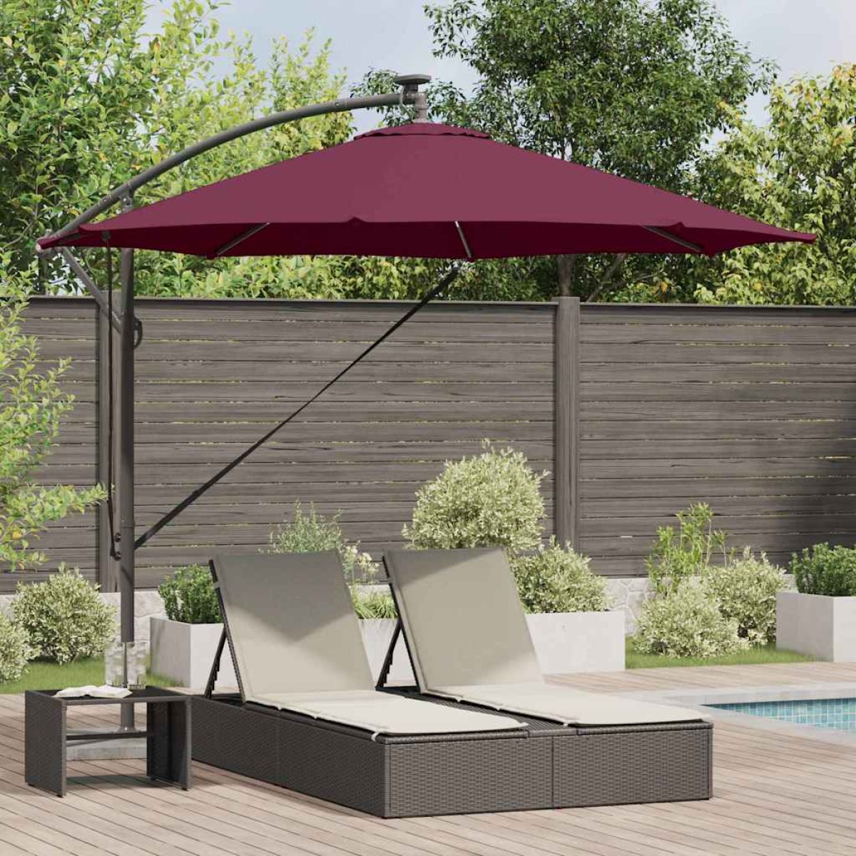 vidaXL Ομπρέλα ηλίου Βεραμάν Κόκκινο 294 x 294 x 248 cm