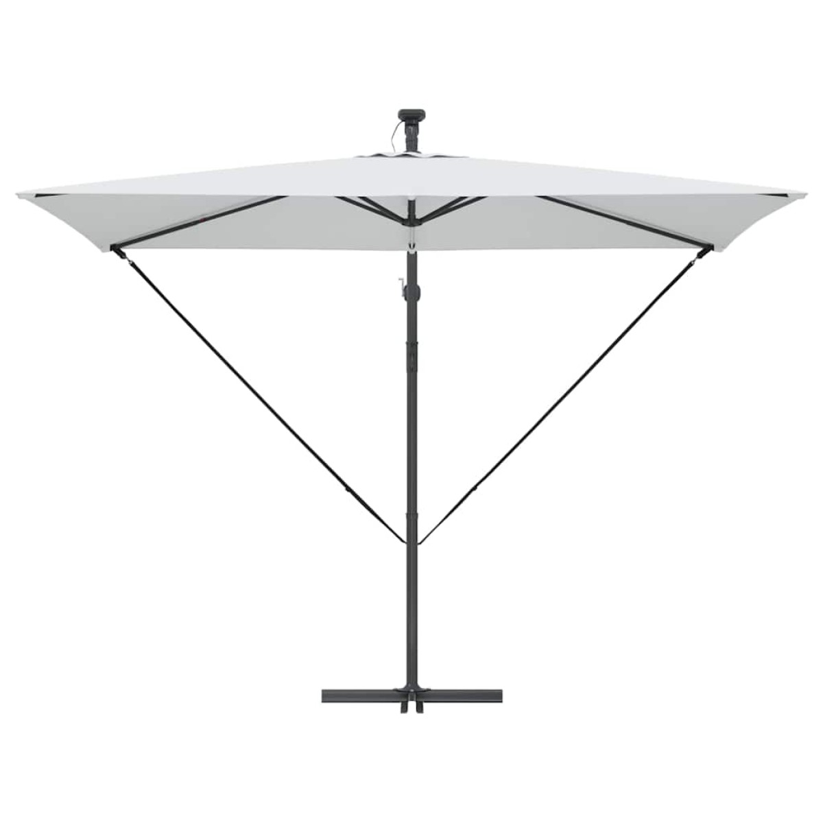 vidaXL Ομπρέλα ηλίου με φώτα λωρίδας LED Άμμος 294 x 200 x 270 εκ