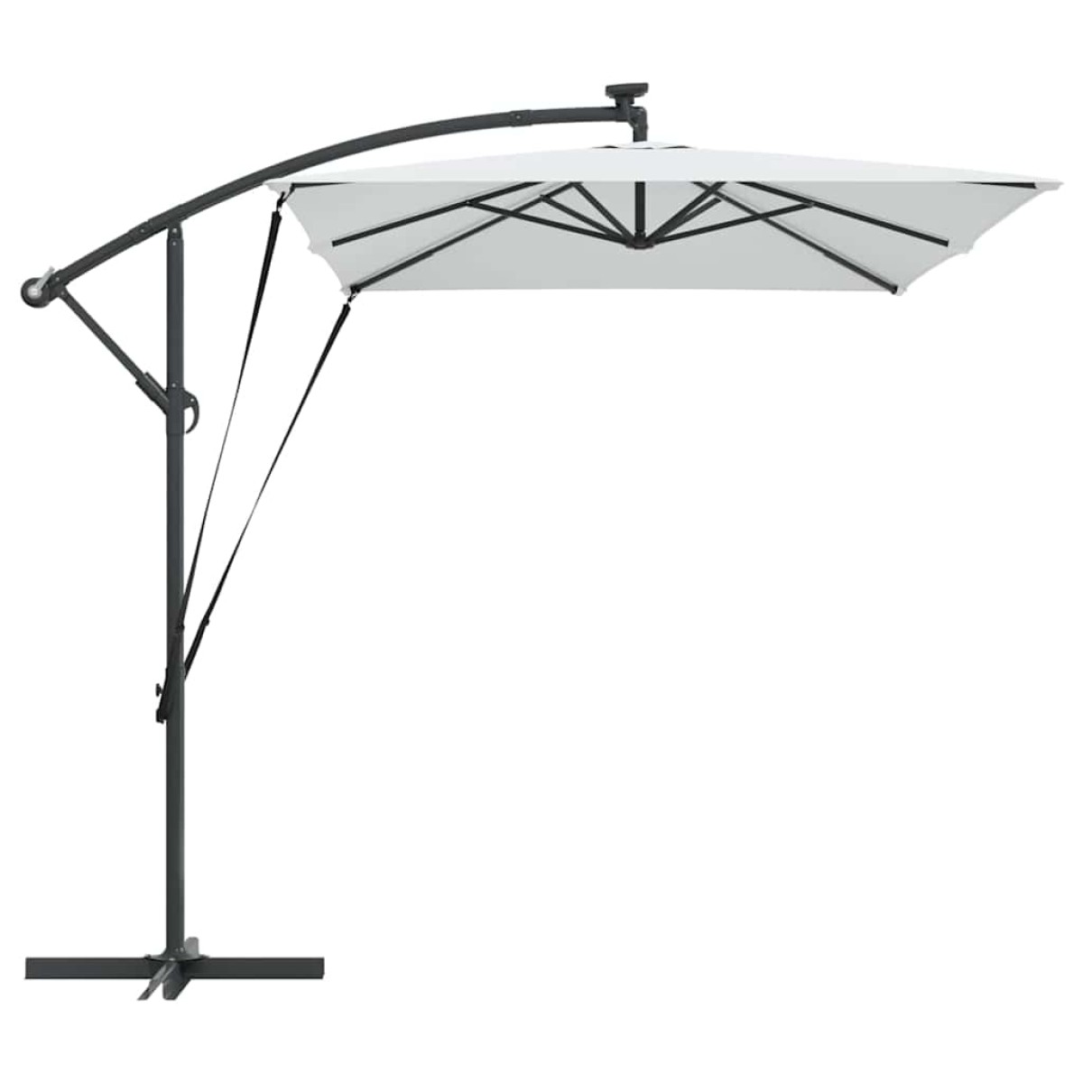 vidaXL Ομπρέλα ηλίου με φώτα λωρίδας LED Άμμος 294 x 200 x 270 εκ