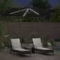 vidaXL Ομπρέλα ηλίου με φώτα λωρίδας LED Μαύρο 294 x 200 x 270 εκ