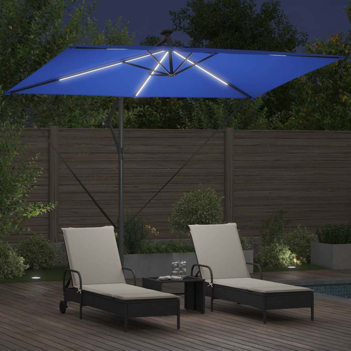 vidaXL Ομπρέλα ηλίου 294 x 200 x 270 εκ Πολυεστέρας και Αλουμίνιο