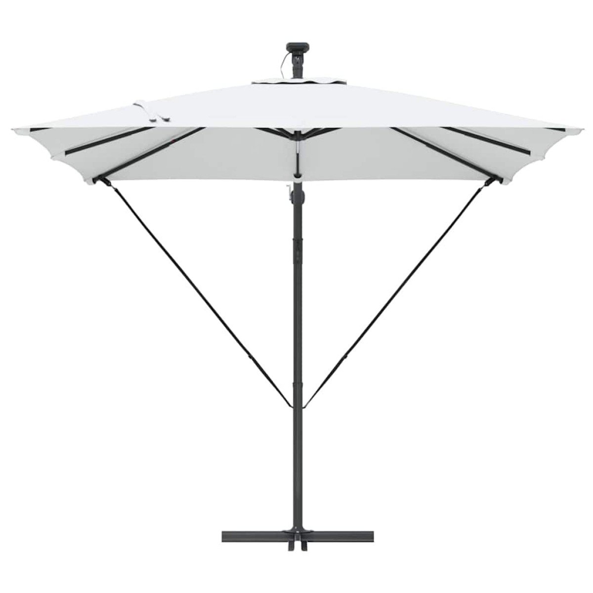 vidaXL Ομπρέλα ηλίου με LED ταινίες φωτός Άμμος 249 x 249 x 250 εκ.