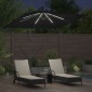 vidaXL Ομπρέλα ηλίου με LED ταινίες φωτός Μαύρο 249 x 249 x 250 εκ.