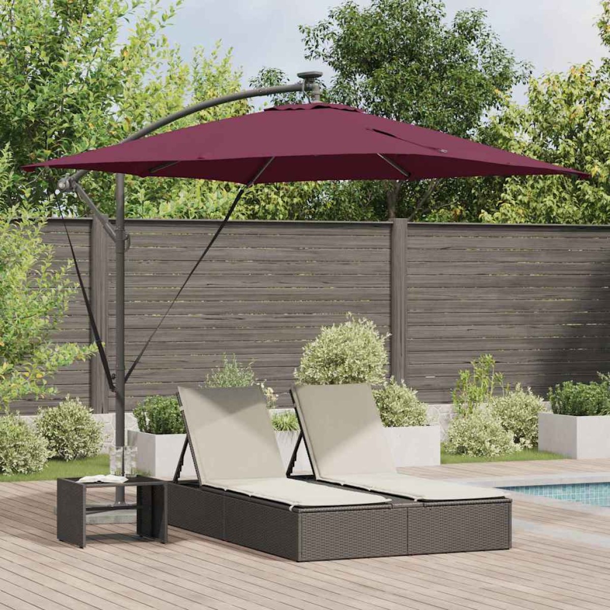 vidaXL Ομπρέλα ηλίου Βεραμάν Κόκκινο 249 x 249 x 250 εκ.
