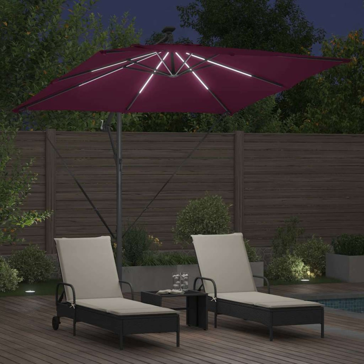 vidaXL Ομπρέλα ηλίου Βεραμάν Κόκκινο 249 x 249 x 250 εκ.