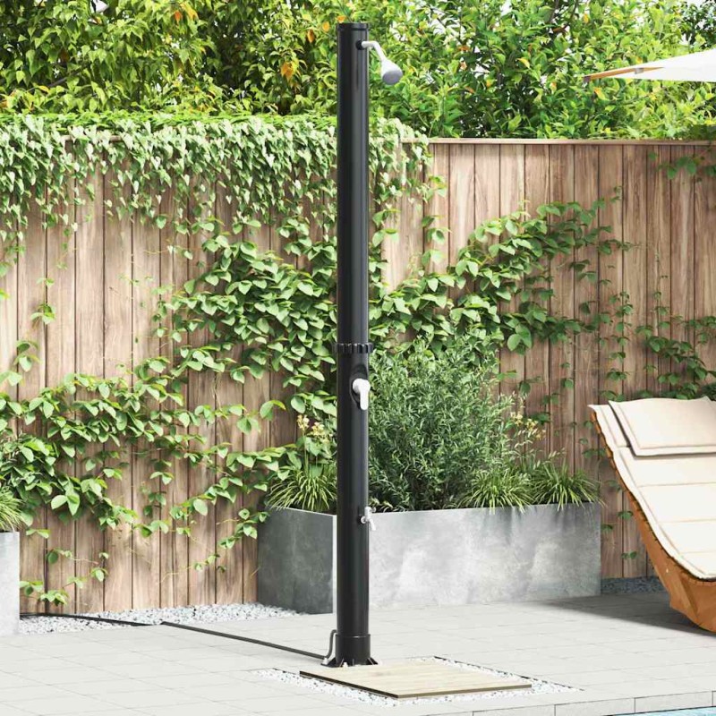 vidaXL Υπαίθρια ηλιακή ντουζιέρα 20 l PVC και Αλουμίνιο Μαύρο