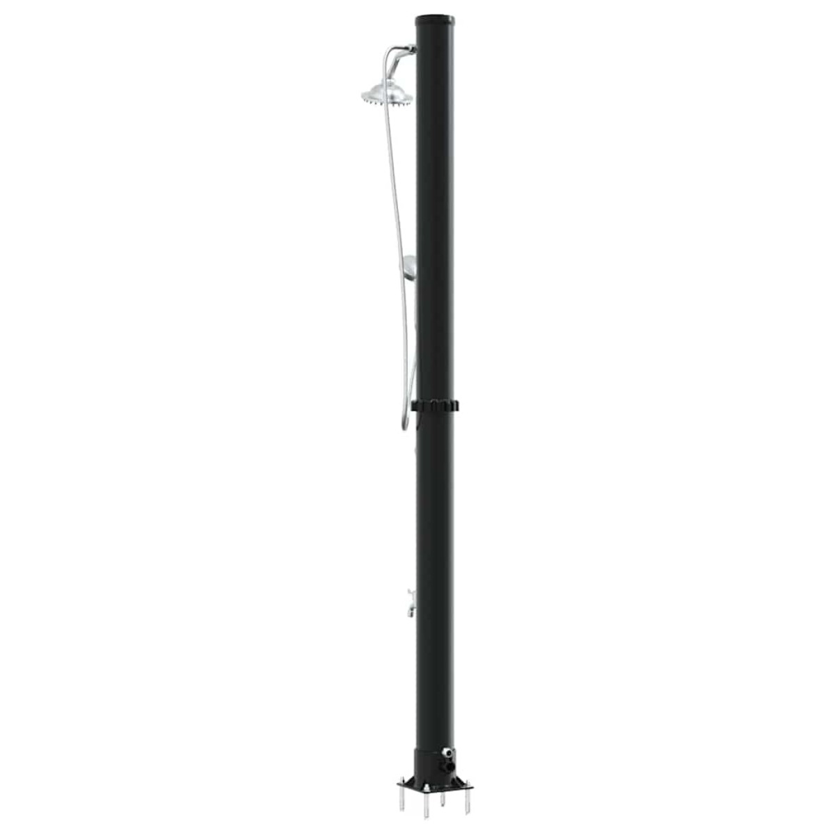 vidaXL Υπαίθρια ηλιακή ντουζιέρα 20 l PVC και Αλουμίνιο Μαύρο