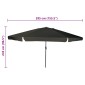 vidaXL Ομπρέλα Κήπου Μαύρο 394 x 394 x 248 εκ Πολυεστέρας και Χάλυβας