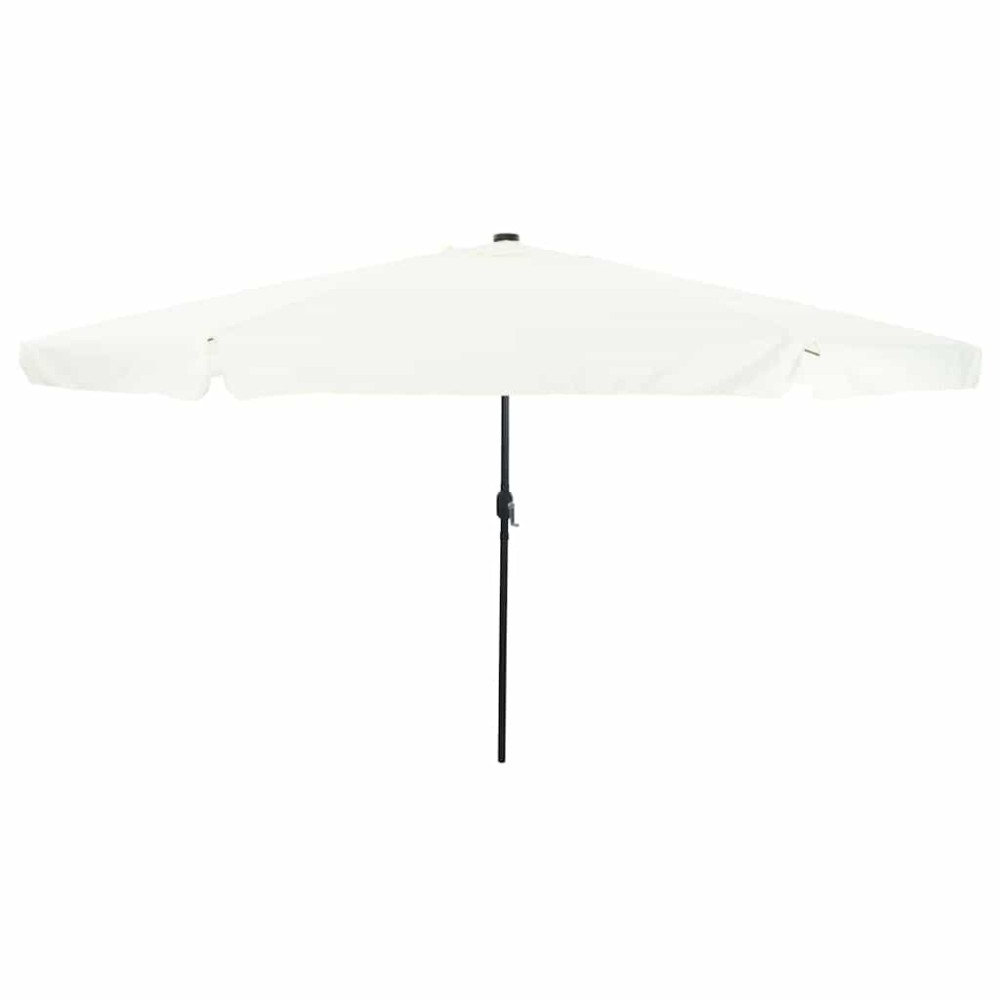 vidaXL Ομπρέλα Κήπου Άμμος και Ανθρακί 395 x 395 x 245 εκ. Πολυεστέρας