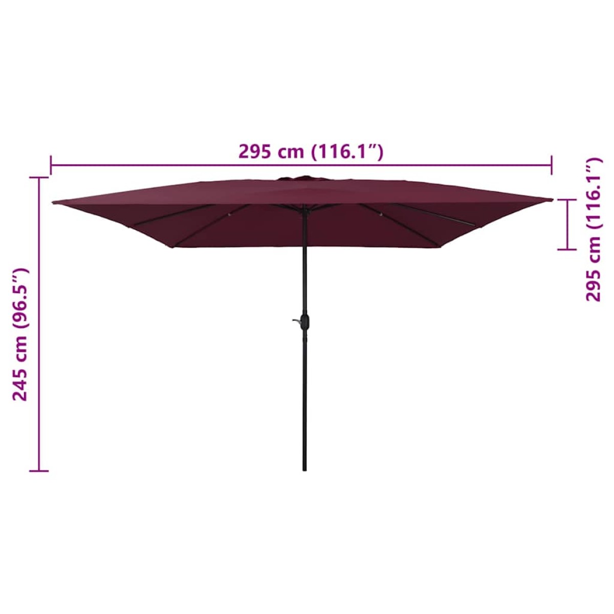 vidaXL Ομπρέλα Κήπου Βεραμάν Κόκκινο 295 x 295 x 245 εκ