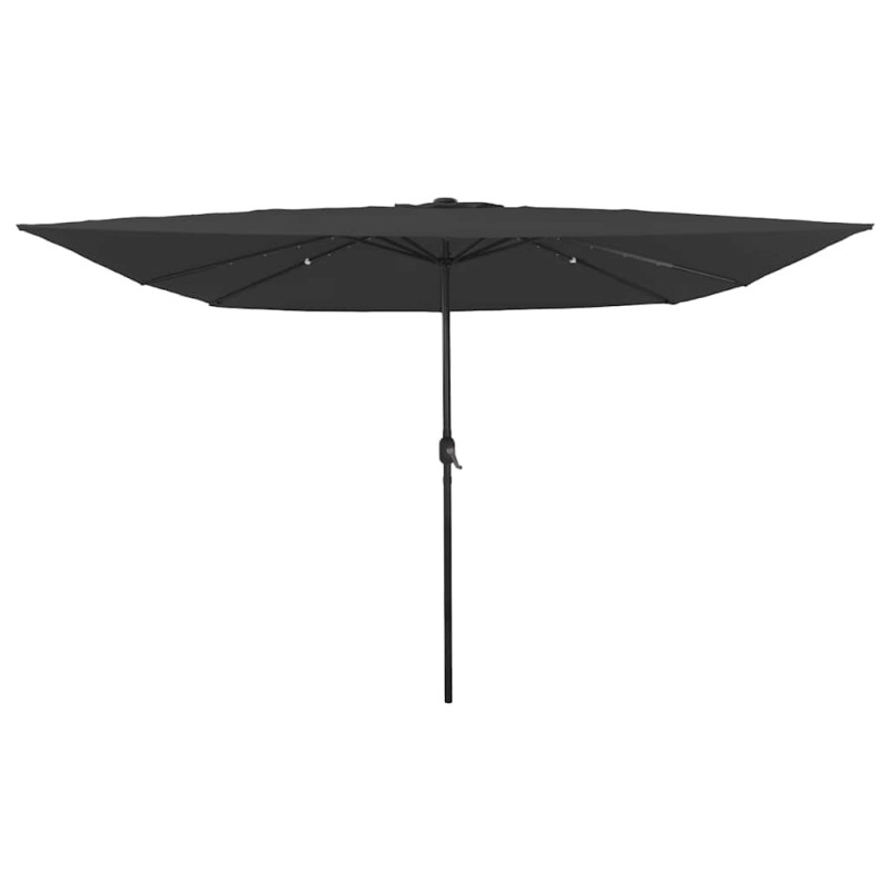 vidaXL Ομπρέλα Κήπου με φώτα λωρίδας LED Ανθρακί 295 x 295 x 245 εκ