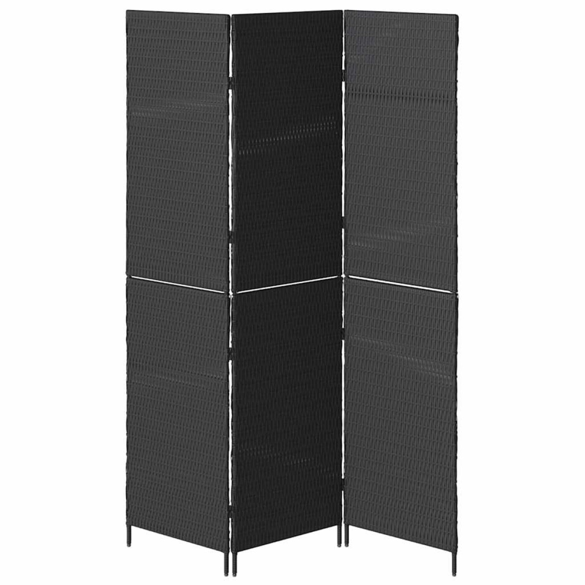 vidaXL Διαχωριστικό Δωματίου Μαύρο 146 x 180 εκ. συνθετικό ρατάν