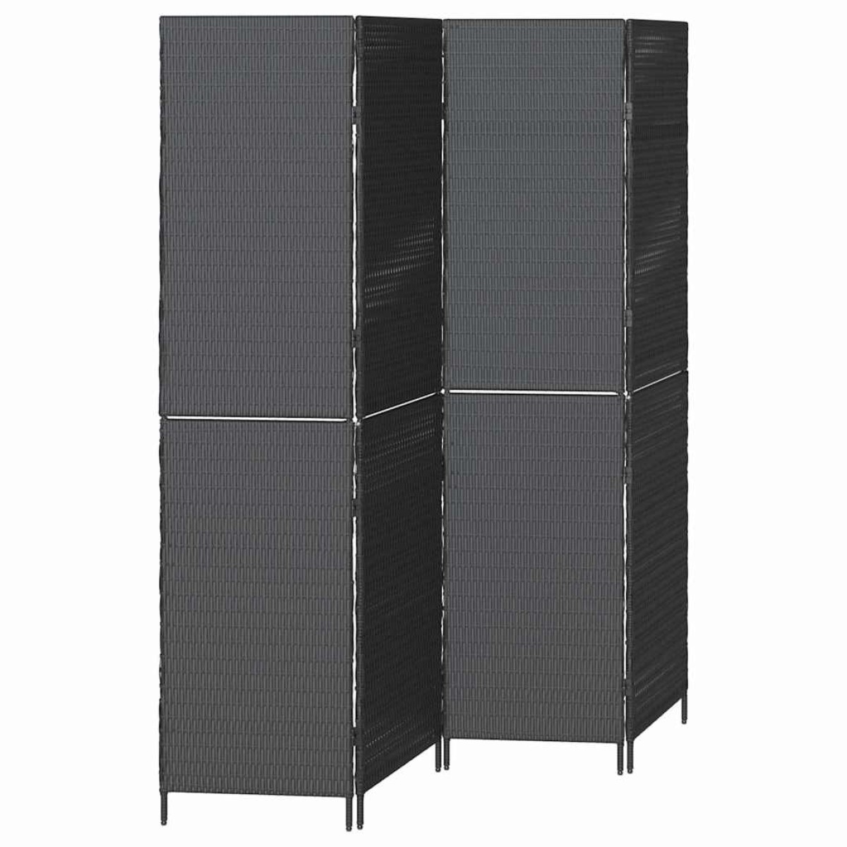 vidaXL Διαχωριστικό Δωματίου Μαύρο 195 x 180 εκ. συνθετικό ρατάν