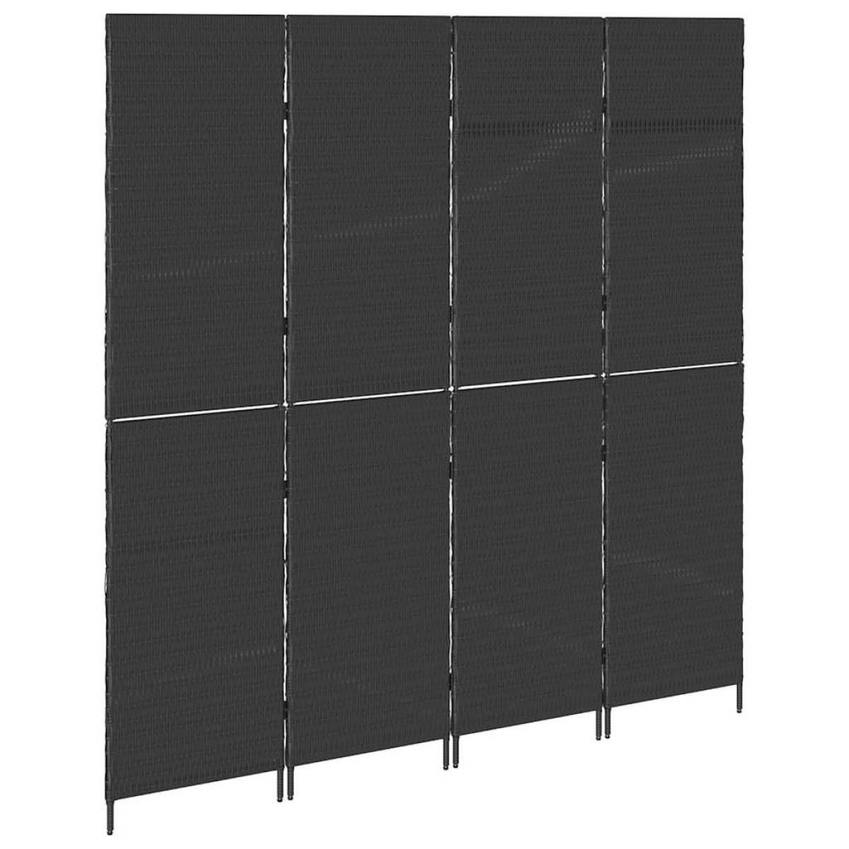 vidaXL Διαχωριστικό Δωματίου Μαύρο 195 x 180 εκ. συνθετικό ρατάν
