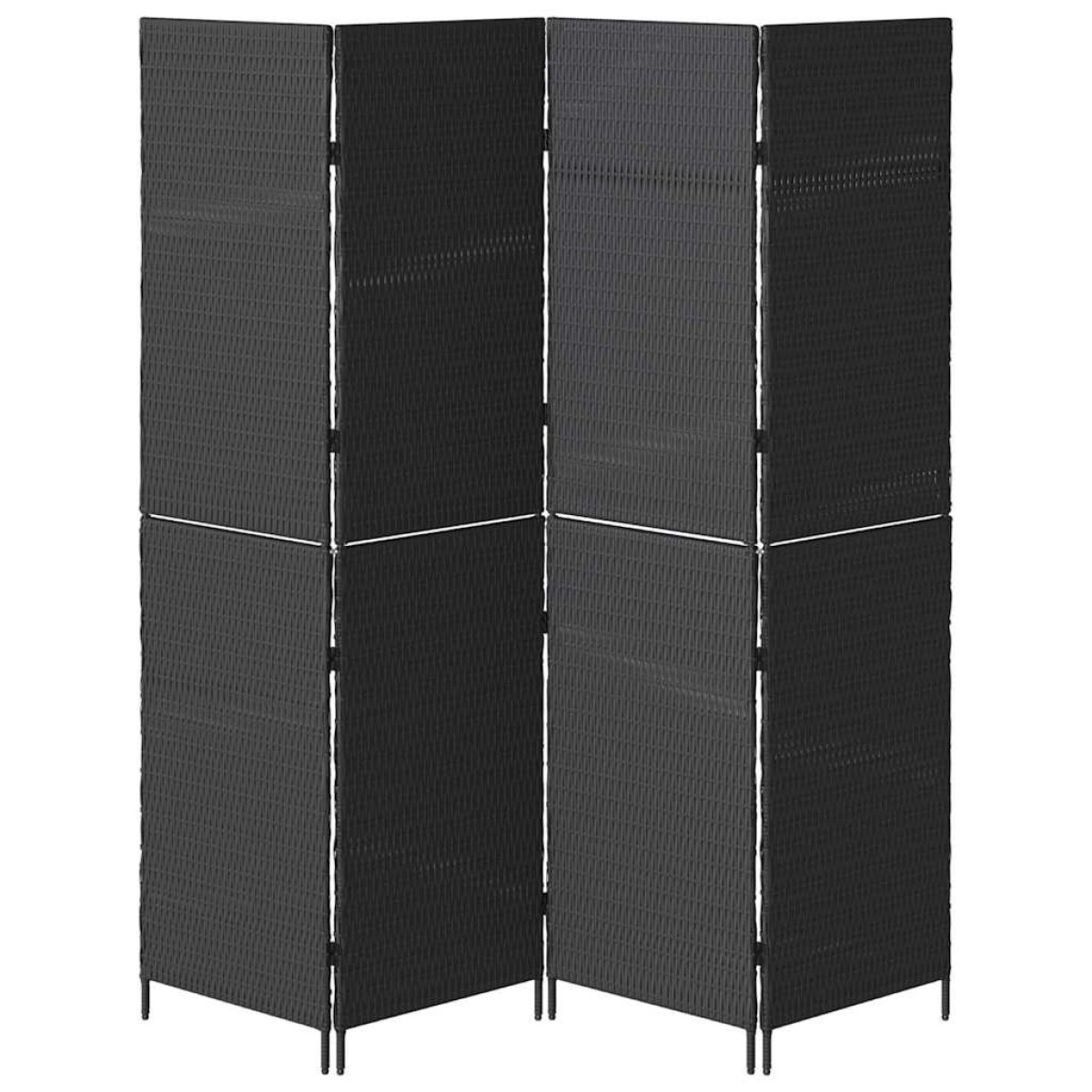 vidaXL Διαχωριστικό Δωματίου Μαύρο 195 x 180 εκ. συνθετικό ρατάν