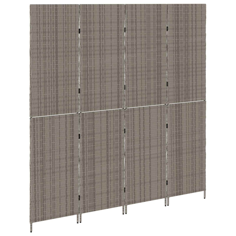 vidaXL Διαχωριστικό Δωματίου Γκρι 195 x 180 εκ. συνθετικό ρατάν