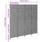 vidaXL Διαχωριστικό Δωματίου Γκρι 195 x 180 εκ. συνθετικό ρατάν