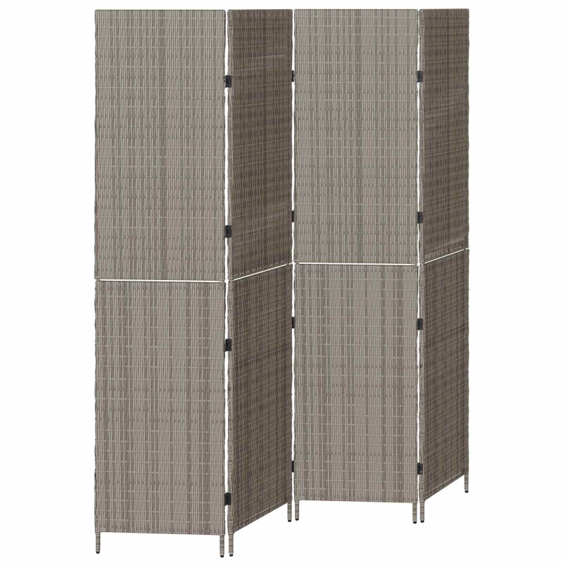 vidaXL Διαχωριστικό Δωματίου Γκρι 195 x 180 εκ. συνθετικό ρατάν