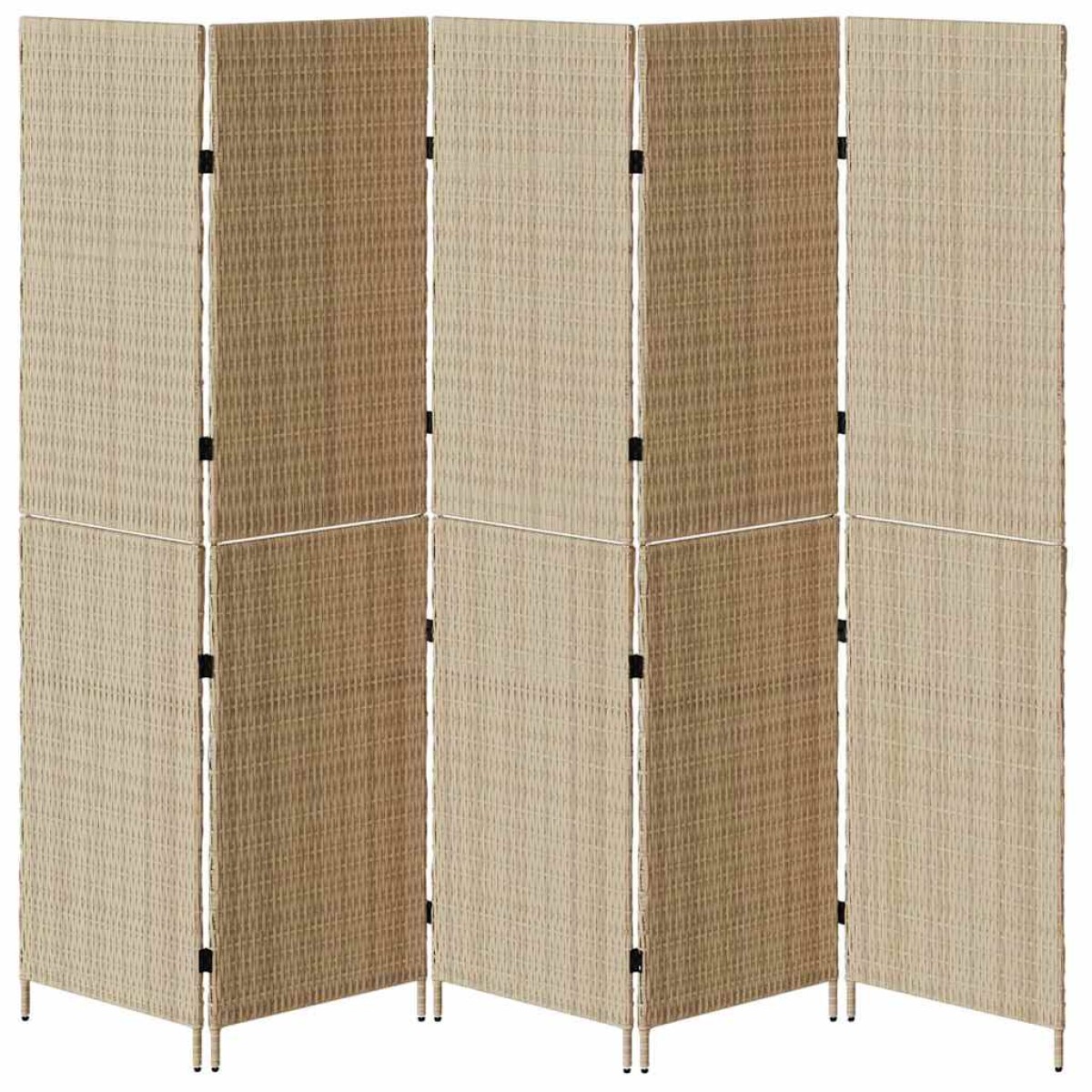 vidaXL Διαχωριστικό Δωματίου Μπεζ 242 x 180 εκ. συνθετικό ρατάν