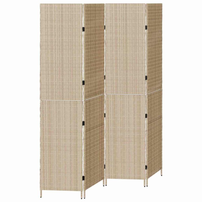 vidaXL Διαχωριστικό Δωματίου Μπεζ 195 x 180 εκ. συνθετικό ρατάν