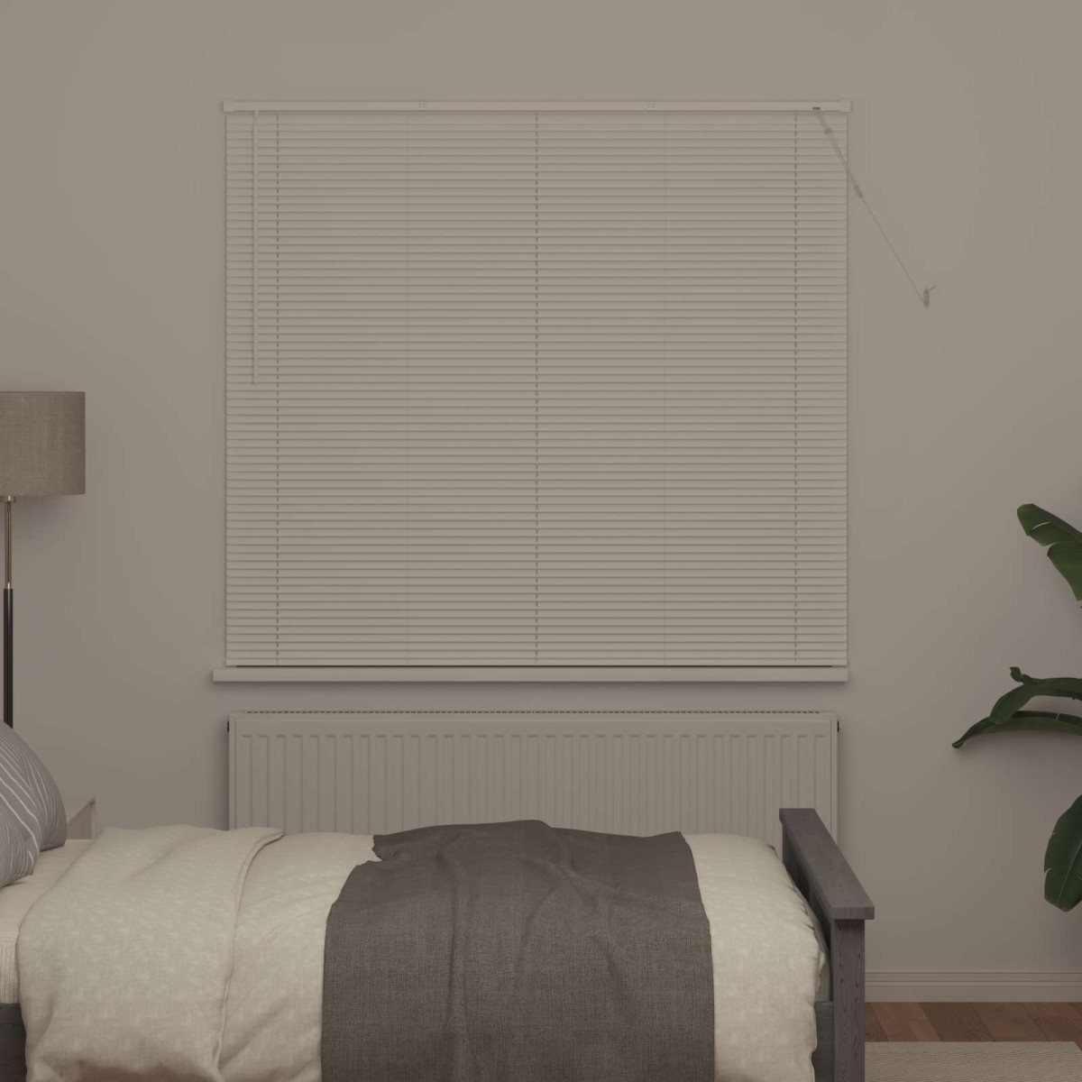 vidaXL Βενετσιάνικη Σκίαση Λευκός 150 x 140 εκ. 25 mm PVC