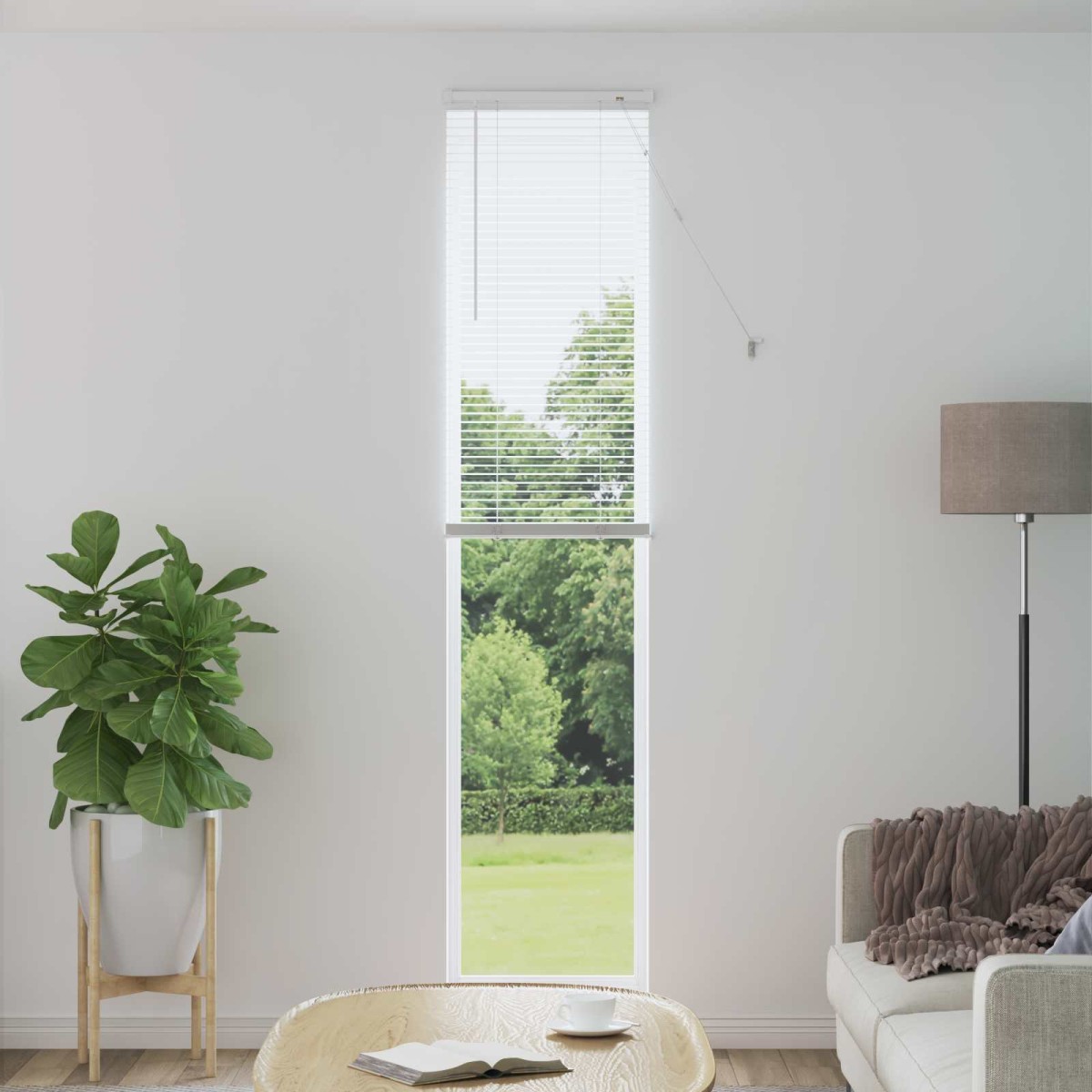 vidaXL Βενετσιάνικη Σκίαση Λευκός 213 x 40 εκ 25 mm PVC