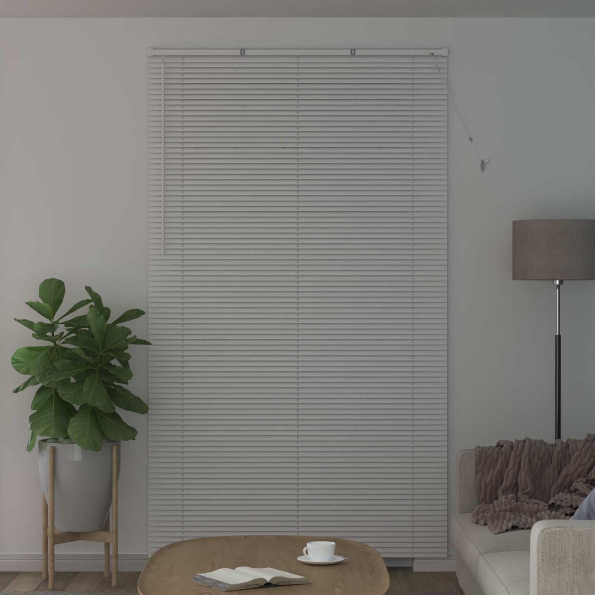 vidaXL Βενετσιάνικη Σκίαση Λευκός 213 x 160 εκ 25 mm PVC