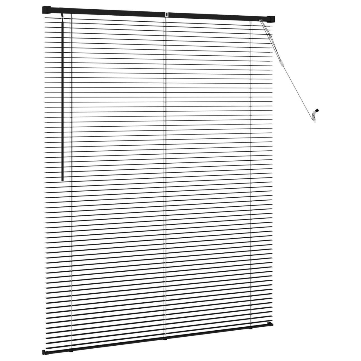 vidaXL Βενετσιάνικη Σκίαση Μαύρο 150 x 120 cm 25 mm PVC