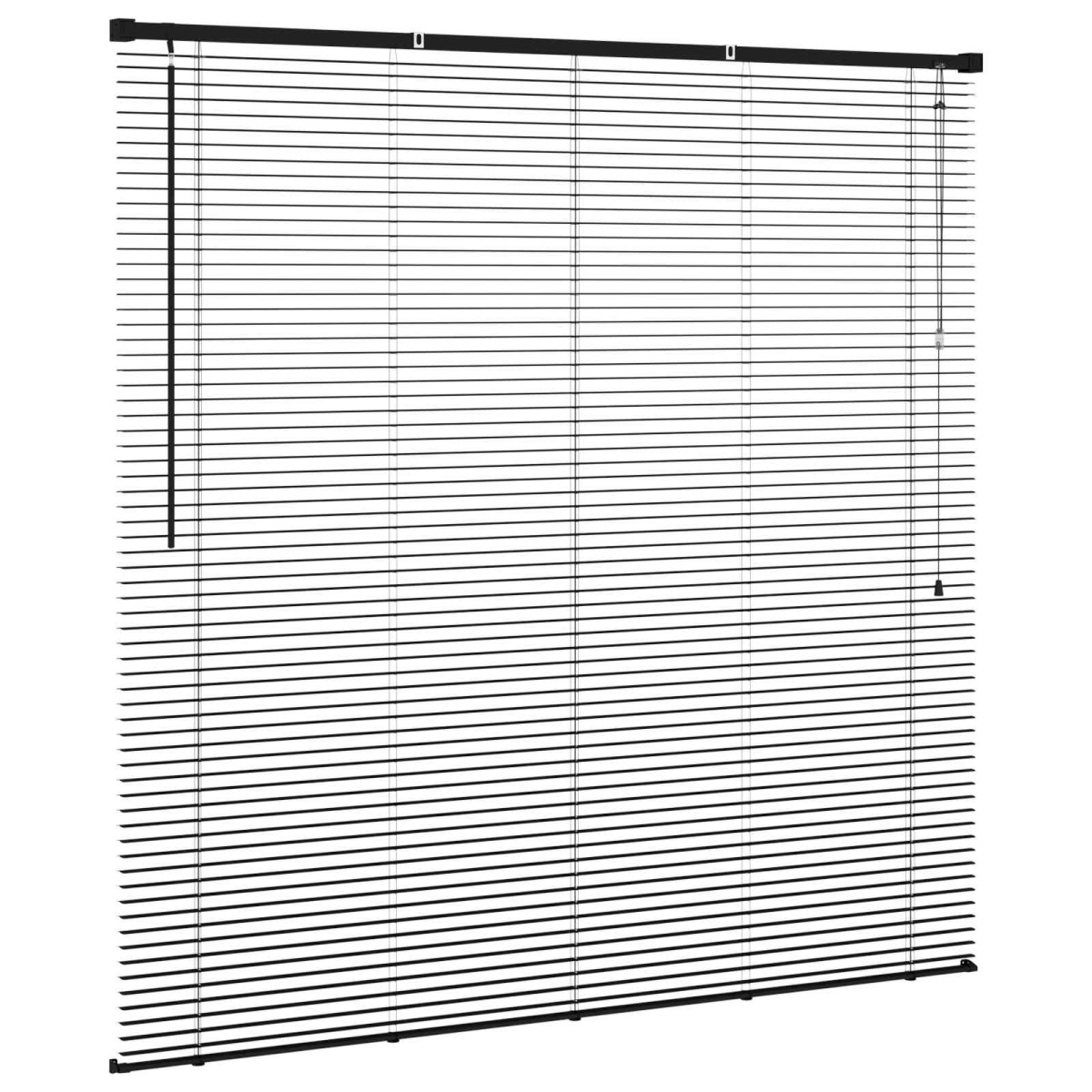 vidaXL Βενετσιάνικη Σκίαση Μαύρο 150 x 140 εκ. 25 mm PVC