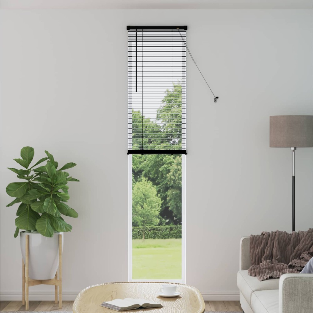 vidaXL Βενετσιάνικη Σκίαση Μαύρο 213 x 50 εκ 25 mm PVC