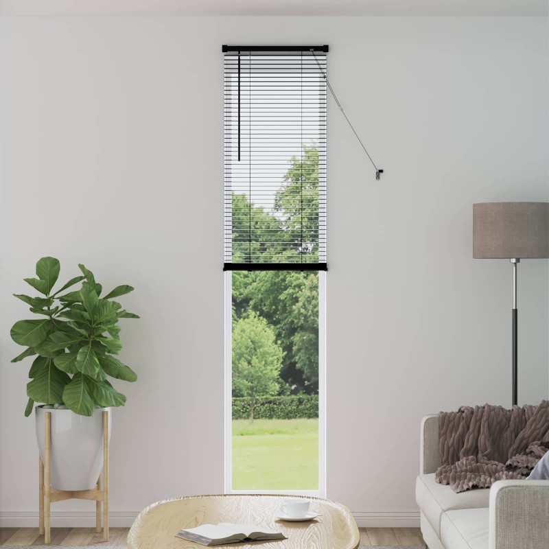 vidaXL Βενετσιάνικη Σκίαση Μαύρο 213 x 60 εκ 25 mm PVC