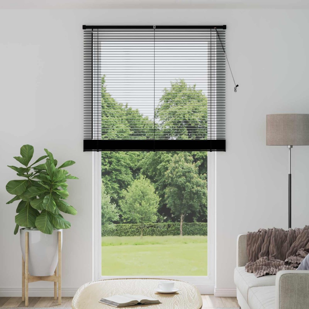 vidaXL Βενετσιάνικη Σκίαση Μαύρο 213 x 110 εκ 25 mm PVC
