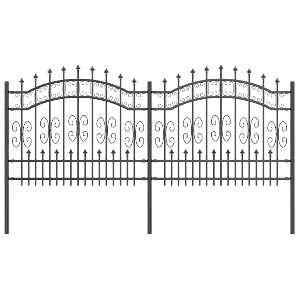 vidaXL Φράχτης Κήπου KAMPEN 240 x 140 cm Ατσάλι με Επικάλυψη Πούδρας