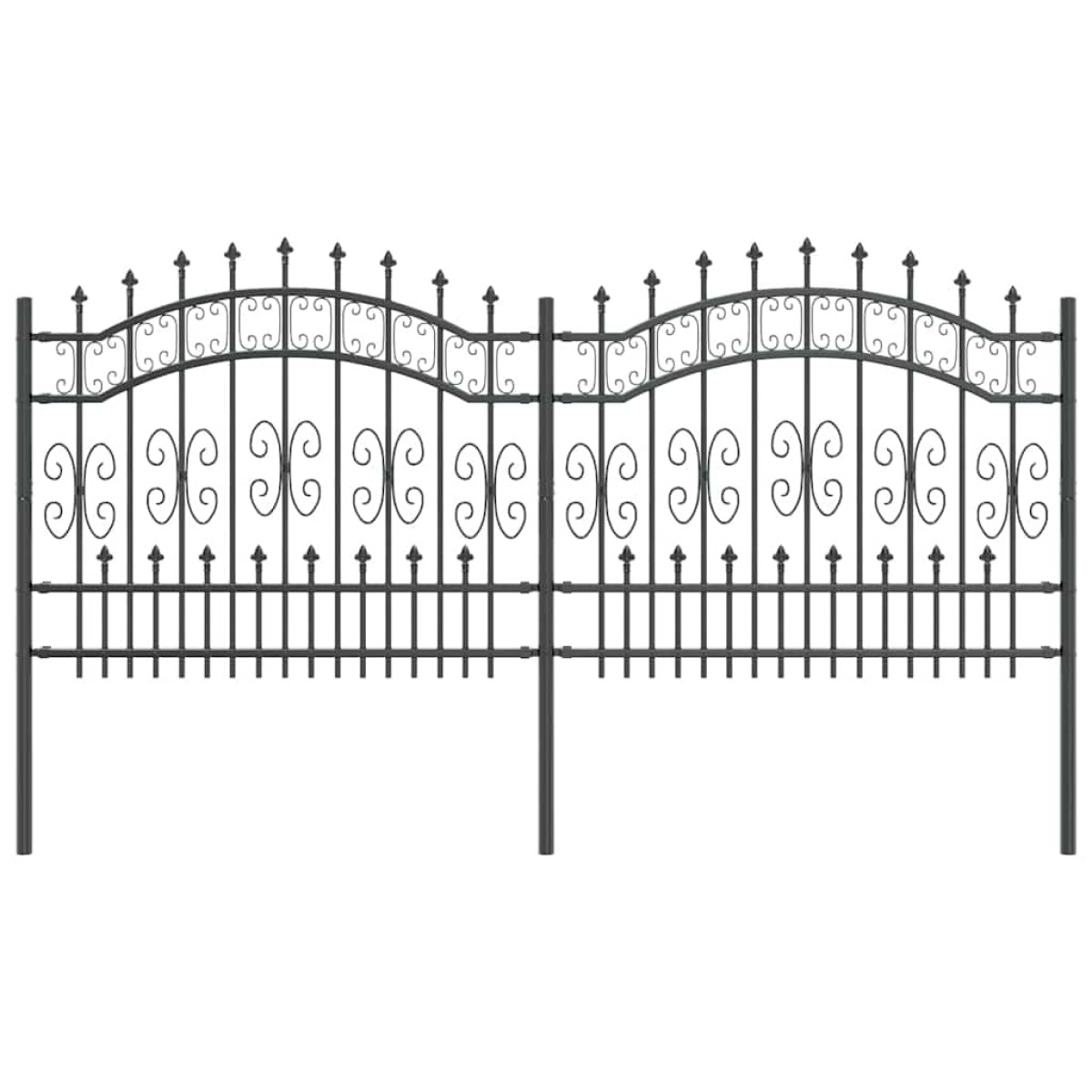 vidaXL Φράχτης Κήπου KAMPEN 240 x 140 cm Ατσάλι με Επικάλυψη Πούδρας