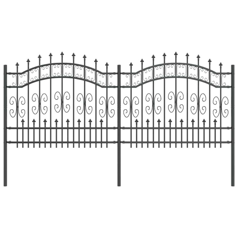 vidaXL Φράχτης Κήπου KAMPEN 240 x 140 cm Ατσάλι με Επικάλυψη Πούδρας