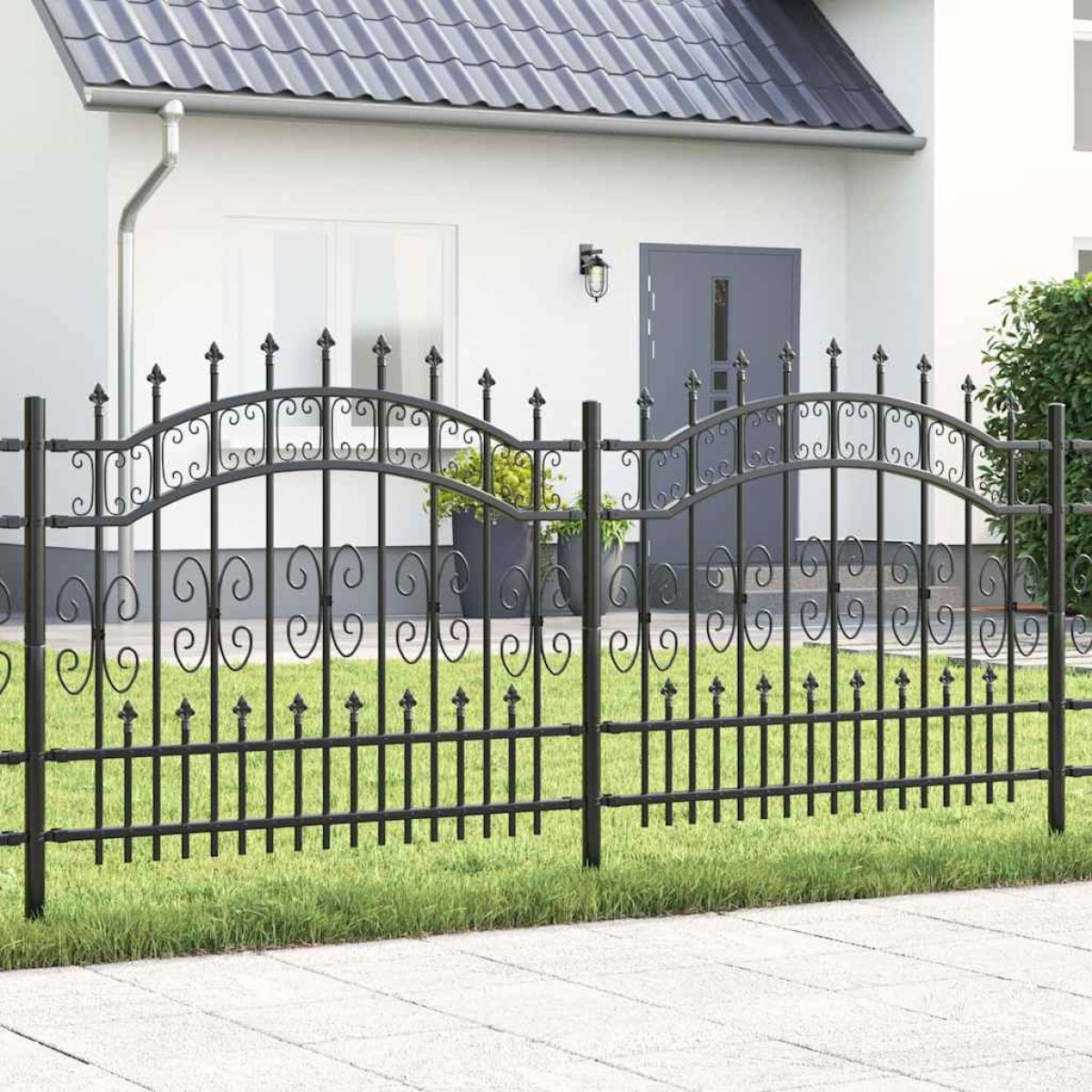 vidaXL Φράχτης Κήπου KAMPEN 240 x 140 cm Ατσάλι με Επικάλυψη Πούδρας