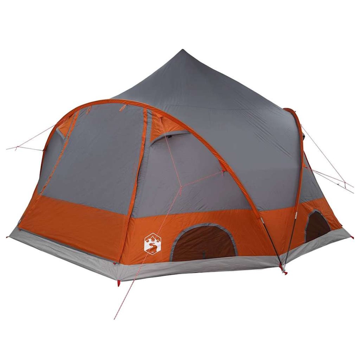 vidaXL Σκηνή Dome 4 Ατόμων Γκρι και Πορτοκαλί 505 x 450 x 248 εκ.