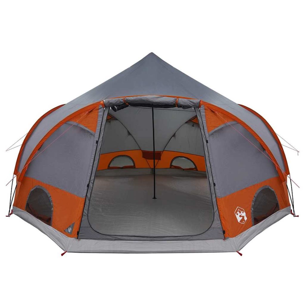 vidaXL Σκηνή Dome 4 Ατόμων Γκρι και Πορτοκαλί 505 x 450 x 248 εκ.