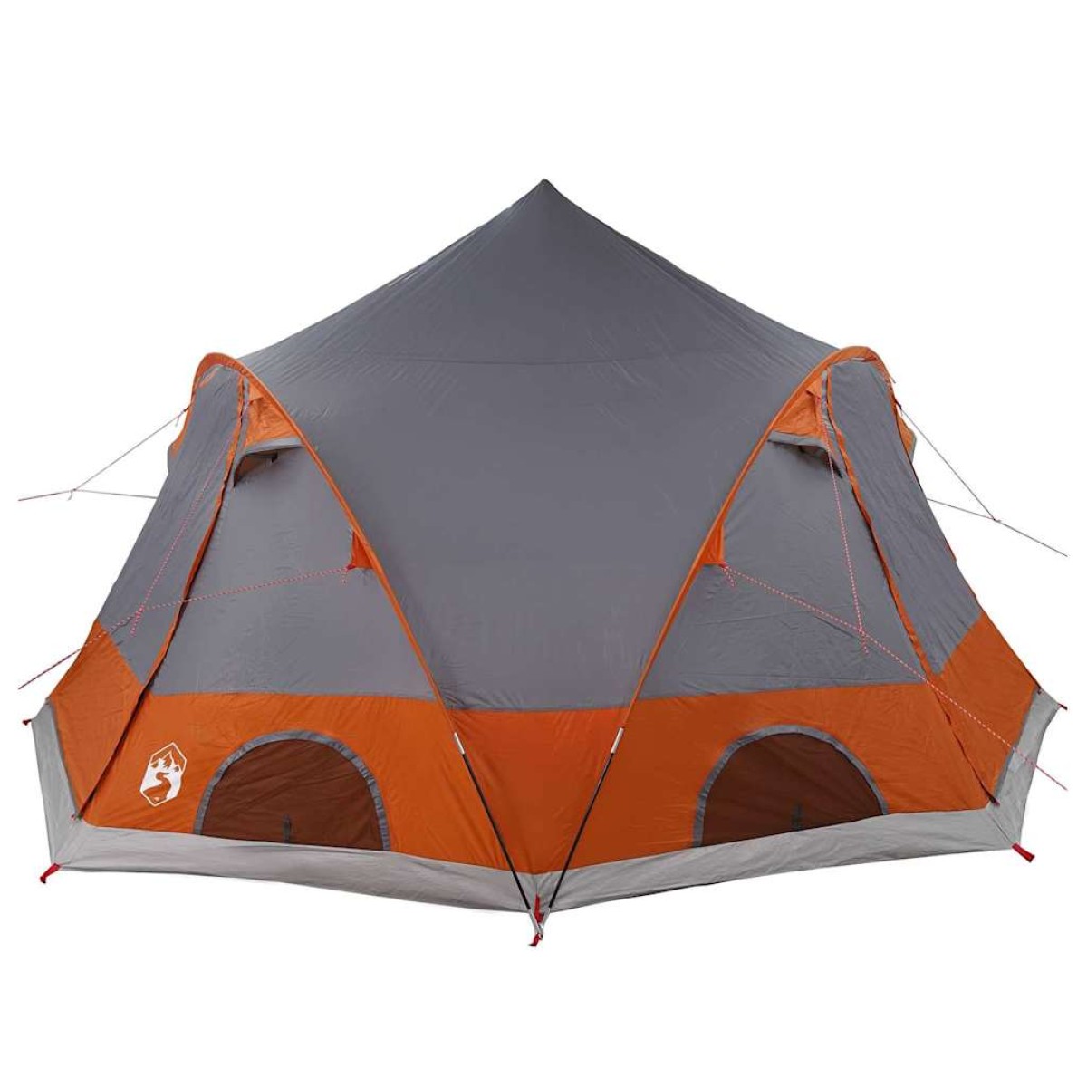 vidaXL Σκηνή Dome 4 Ατόμων Γκρι και Πορτοκαλί 505 x 450 x 248 εκ.