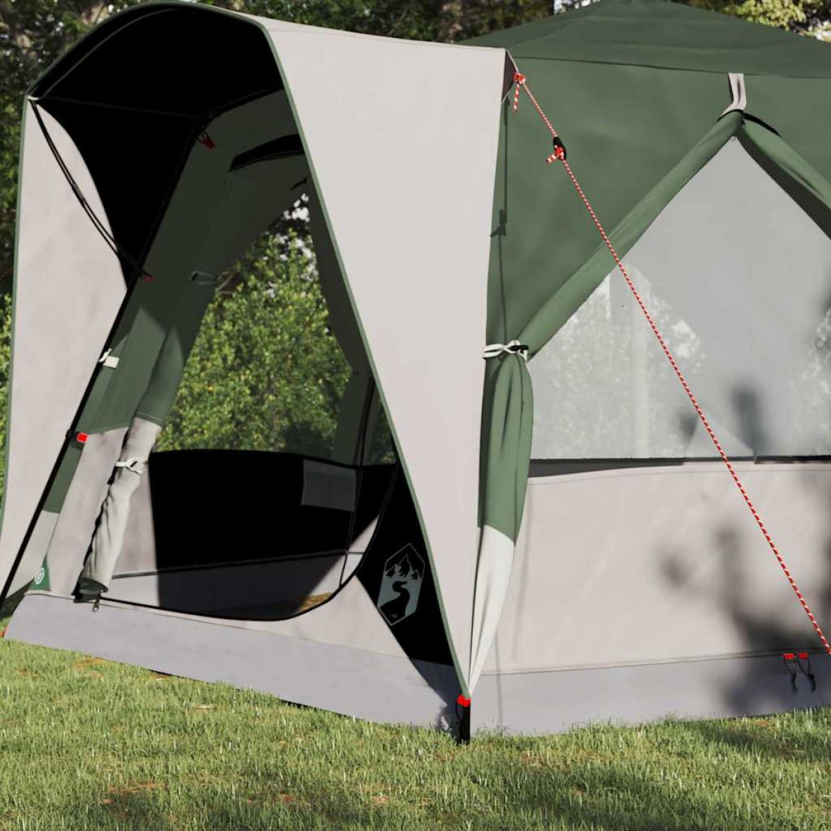 vidaXL Καμπίνα για 5 άτομα Πράσινο και Λευκό 333 x 317 x 194 εκ