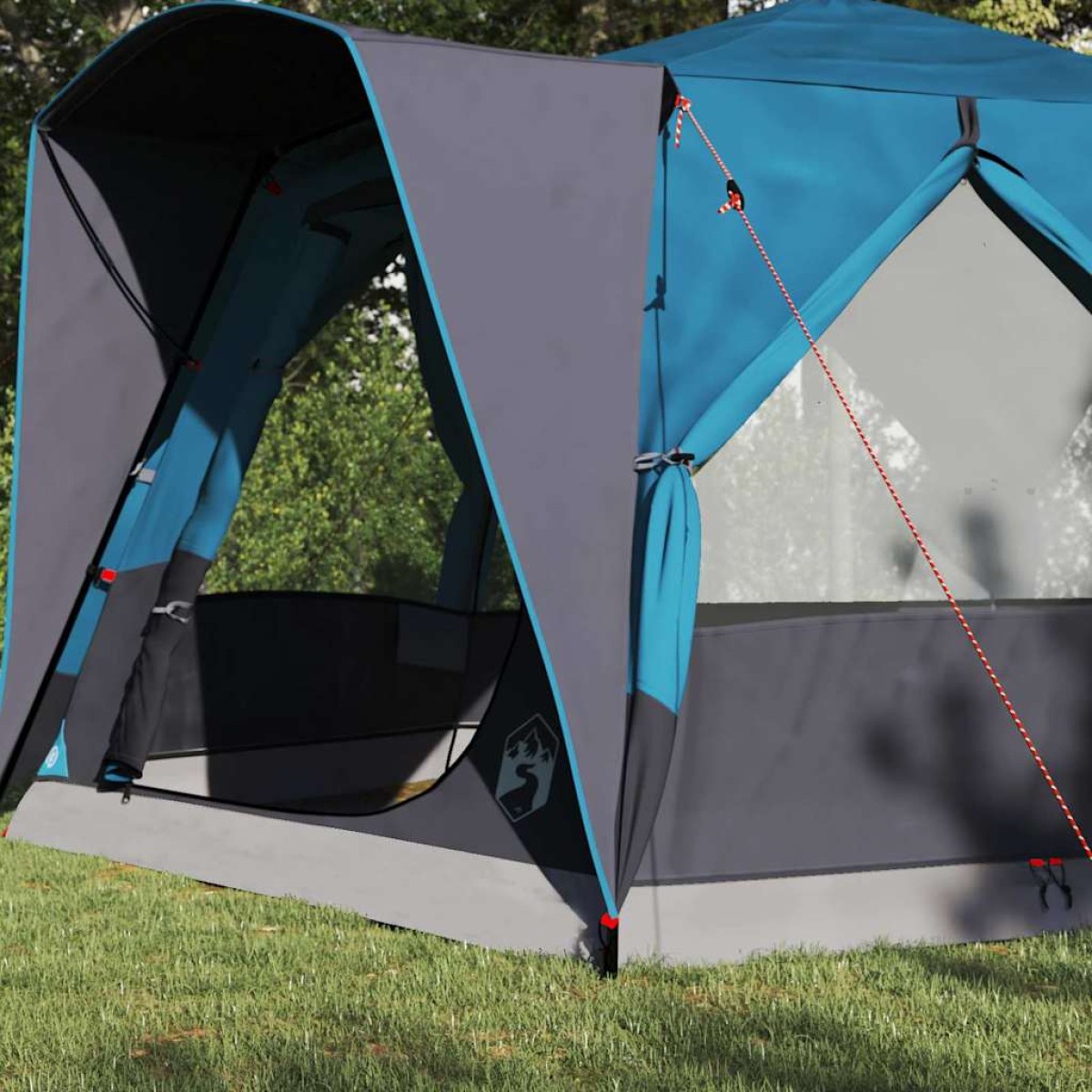 vidaXL Καμπίνα για 5 άτομα με στέγη Μπλε και Γκρι 333 x 317 x 194 εκ