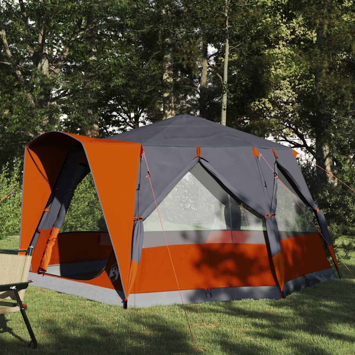 vidaXL Καμπίνα για 5 άτομα Γκρι και Πορτοκαλί 333 x 317 x 194 εκ
